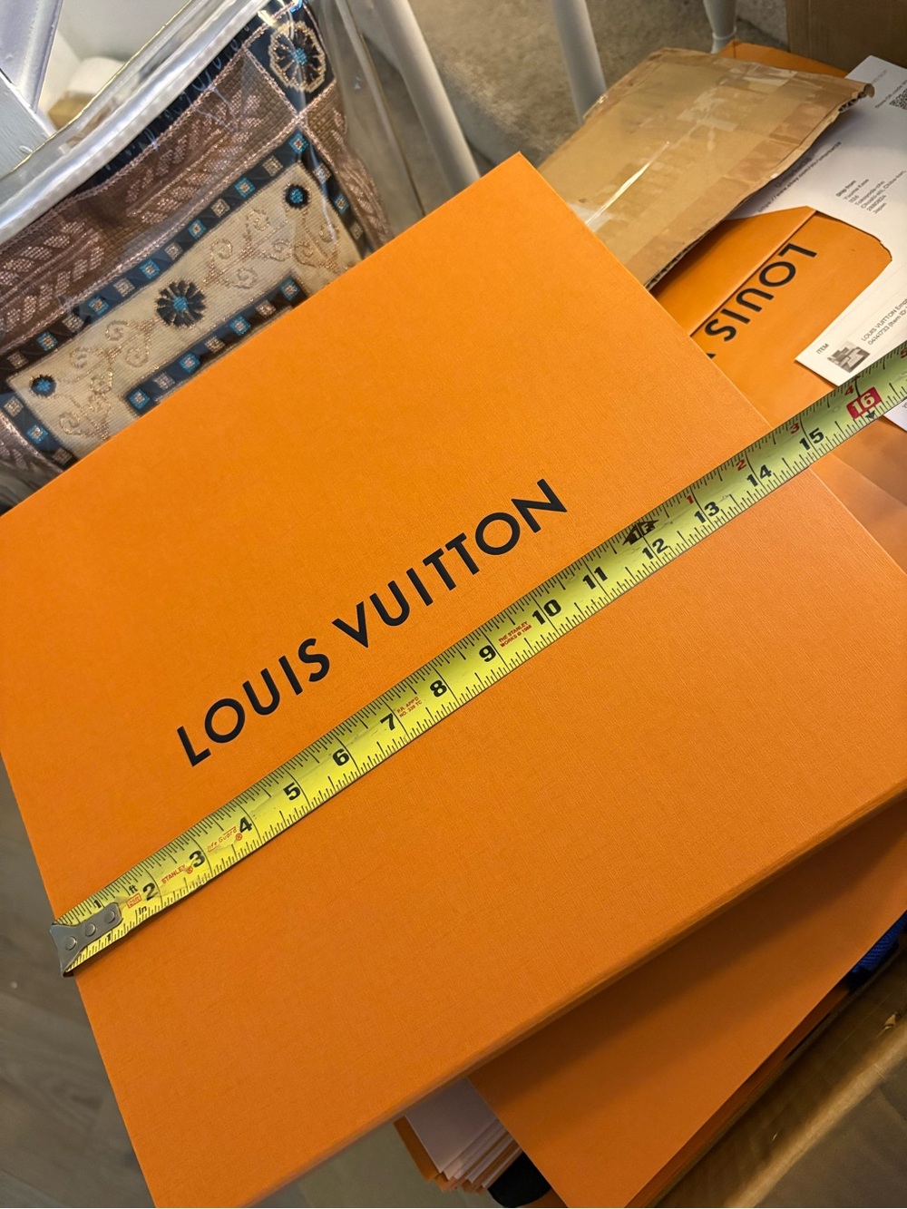 Louis Vuitton Orange Gift Box with blue Logo new